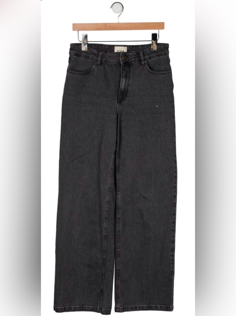 Sezane Black Wide-Leg High-Rise Jeans US 6